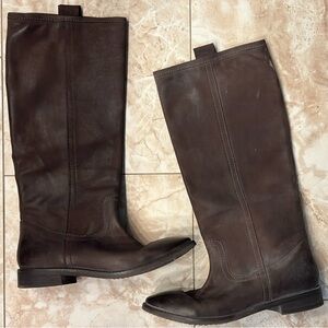 Seychelles Dark Brown Leather Heeled Boots